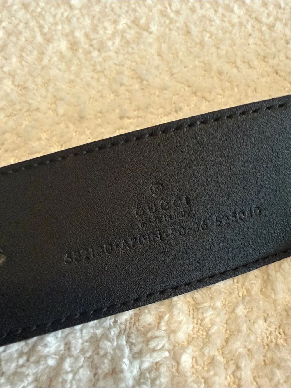 Gucci Black Leather GG Crystal Buckle Belt Size 90/36 - Picture 5 of 5